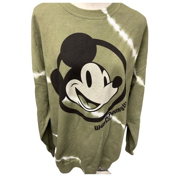 NWT Disney Tie Dye Green Sweatshirt - Picture 2 of 4